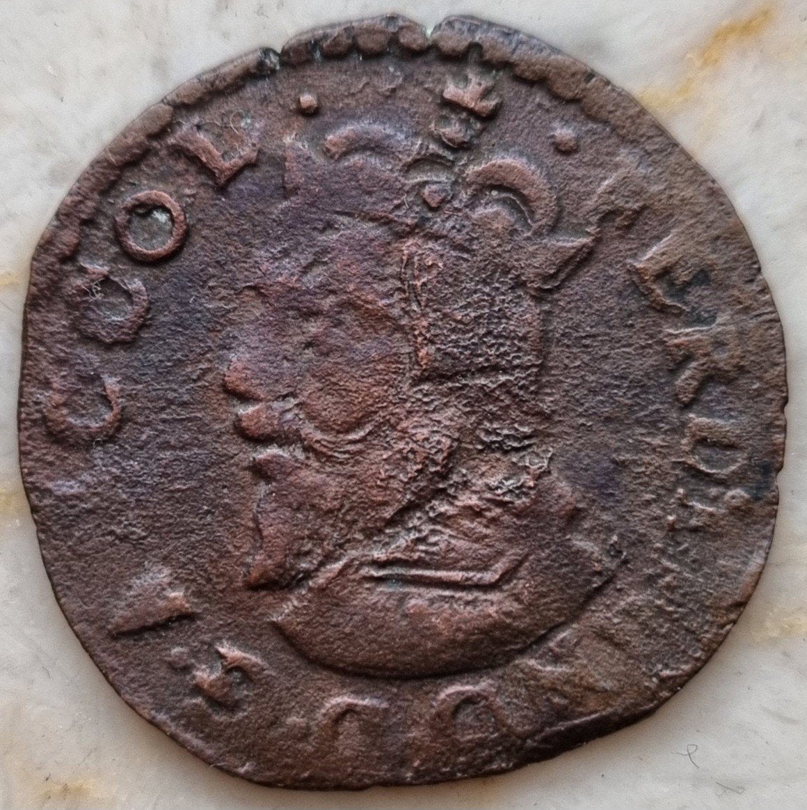 Liard 1612-50 (Luik/Stavelot) Ferdinand van Beieren, Timbres & Monnaies, Monnaies | Belgique, Enlèvement ou Envoi, Bronze, Monnaie en vrac