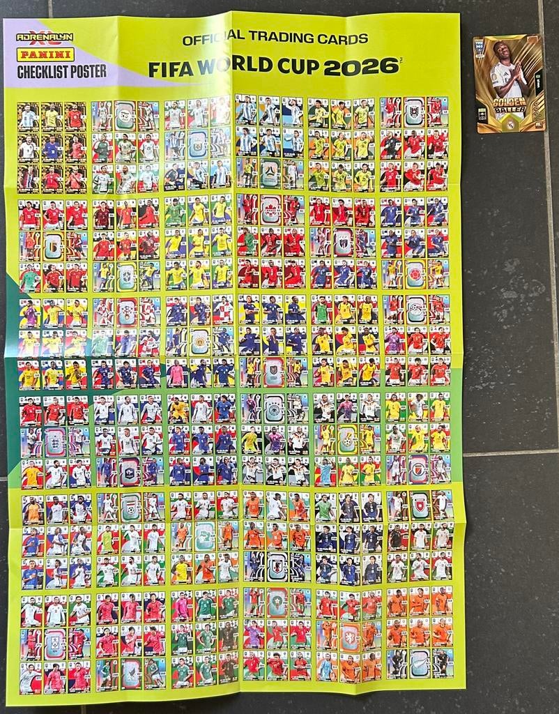 Panini Adrenalyn Fifa 365 World cup 2026 Poster/checklist, Ophalen of Verzenden, Nieuw