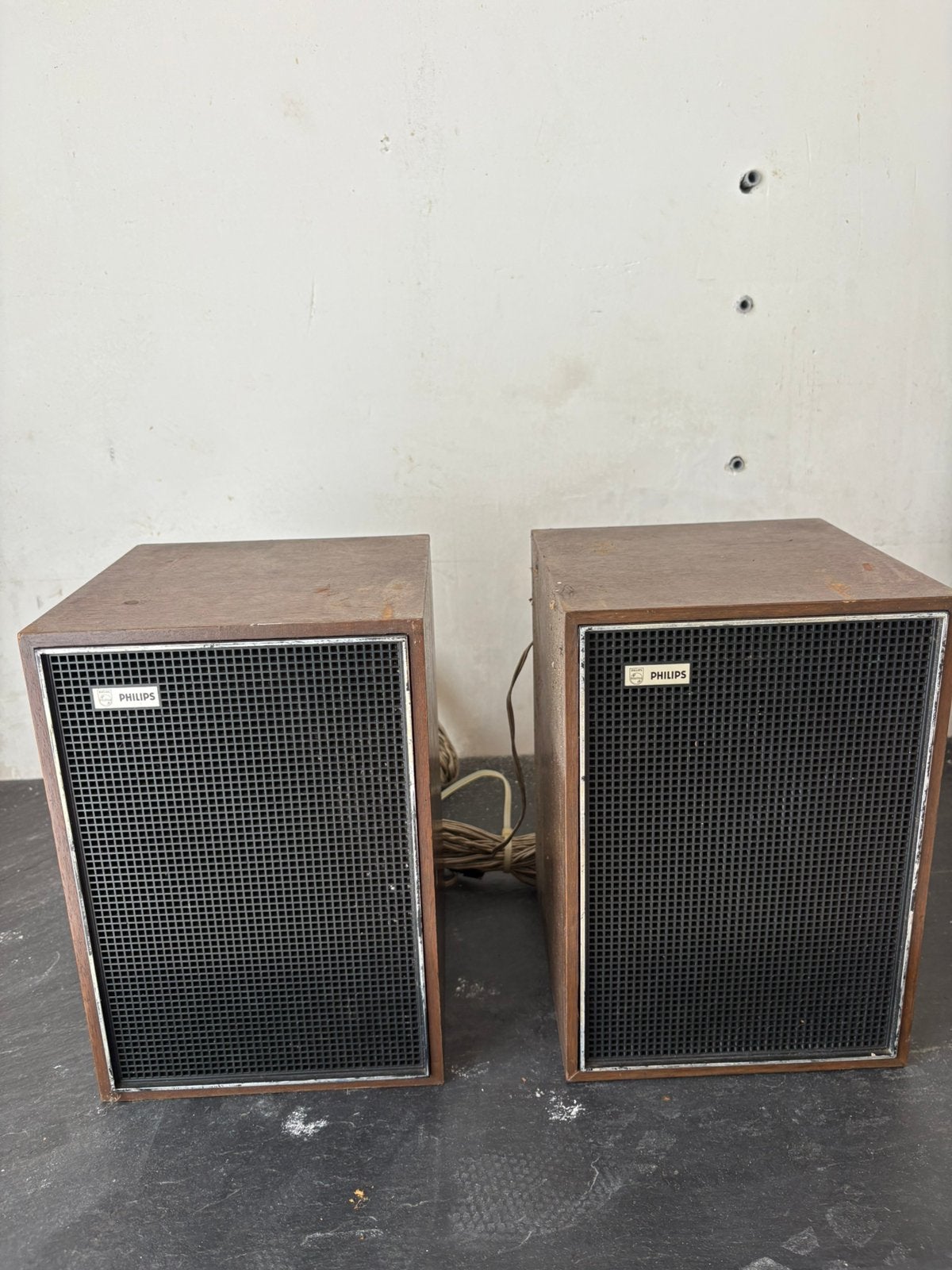 Philips vintage luidsprekers set, Audio, Tv en Foto, Luidsprekerboxen, Ophalen, Zo goed als nieuw, Philips