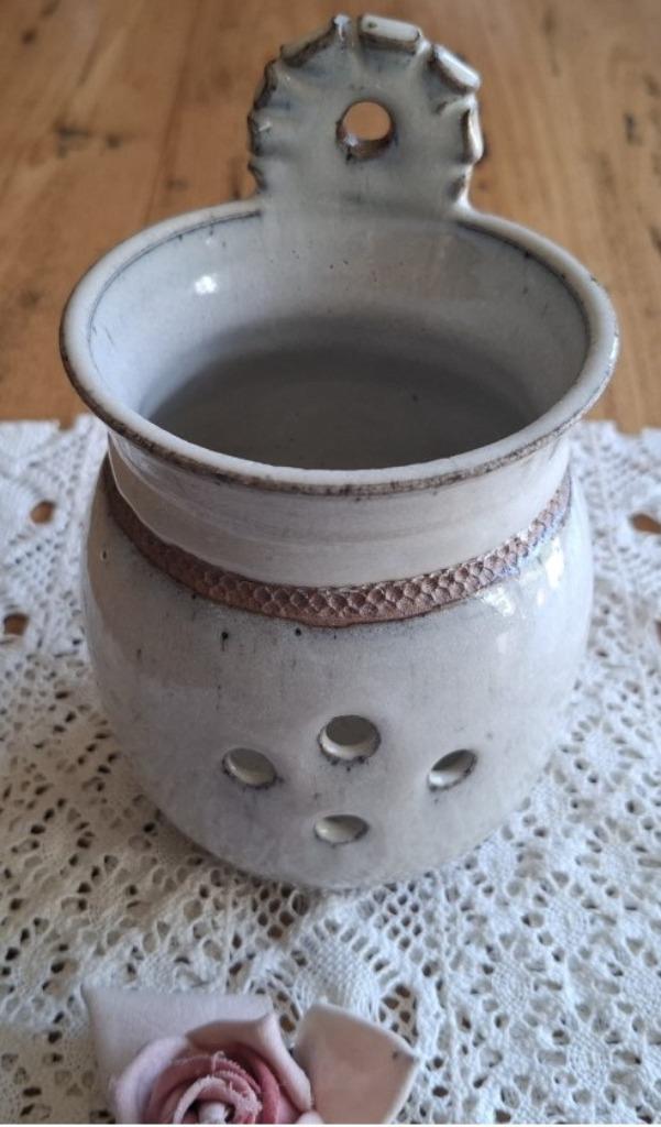 Kleine Franse brocante gres knoflookpot, handgemaakt, Enlèvement ou Envoi