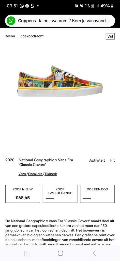 Vans schoenen nieuw, Enlèvement