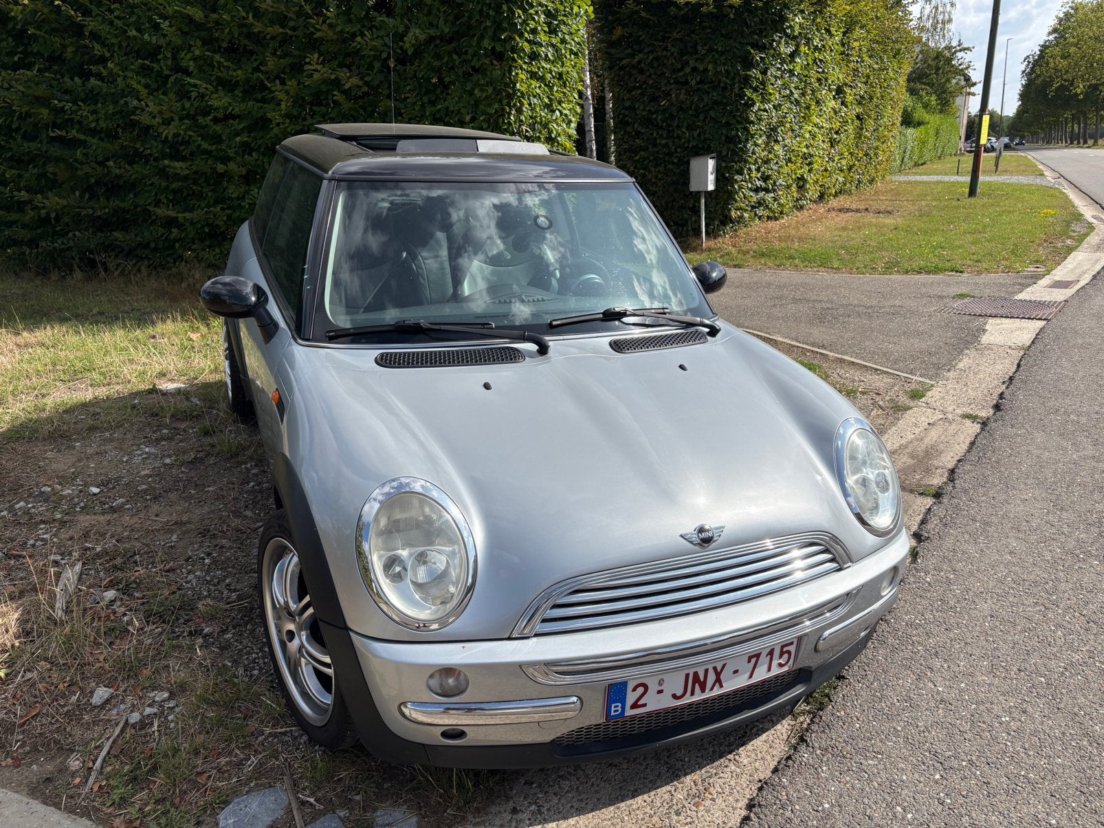 Mini R50 automaat bj 2002, Autos, Mini, Cuir, Argent ou Gris, 82 kW, Phares directionnels