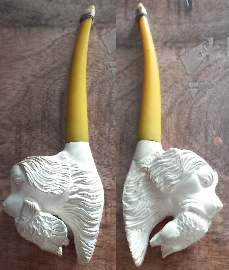 Antieke handgesneden zeeschuimpijp, Ophalen of Verzenden