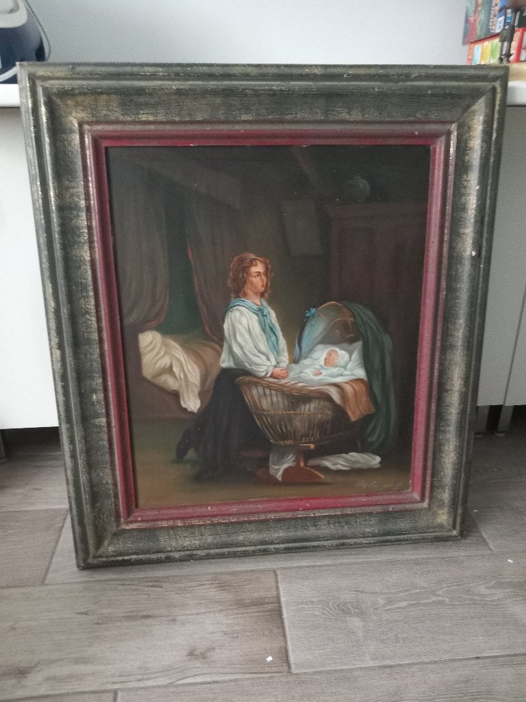 Tableau signé Bernard Deplanque, Antiquités & Art, Portrait ou Personnes, Peinture à l'huile, Signé, Enlèvement