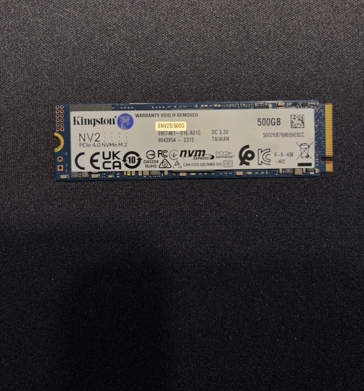 Kingston nvme 500gb, Computers en Software, Harde schijven, Ophalen of Verzenden, Gebruikt, 500gb, SSD
