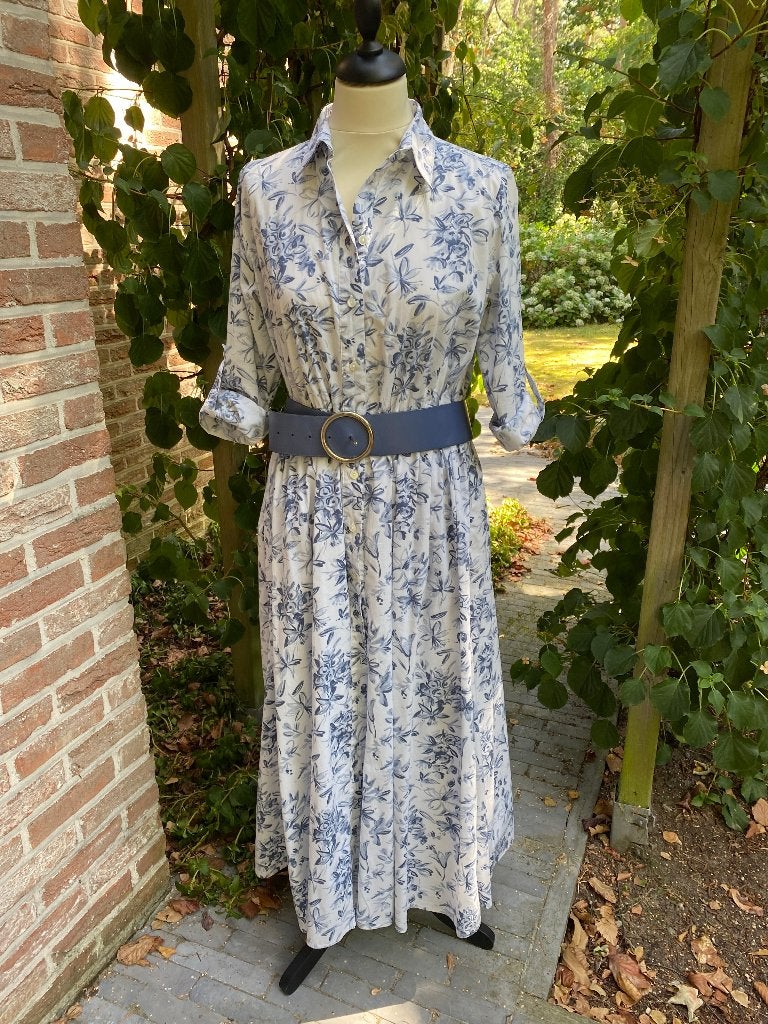 Robe longue SCAPA en coton, imprimé floral bleu jean - 36/38, Scapa, Enlèvement ou Envoi, Taille 36 (S), Comme neuf