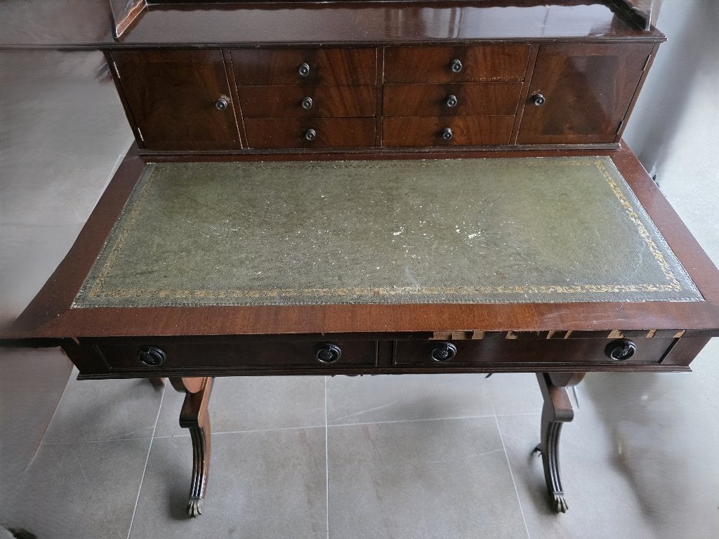Klassiek Engels bureau met schuiven en kastjes, Maison & Meubles, Bureaux, Classique, Enlèvement, Avec tiroirs