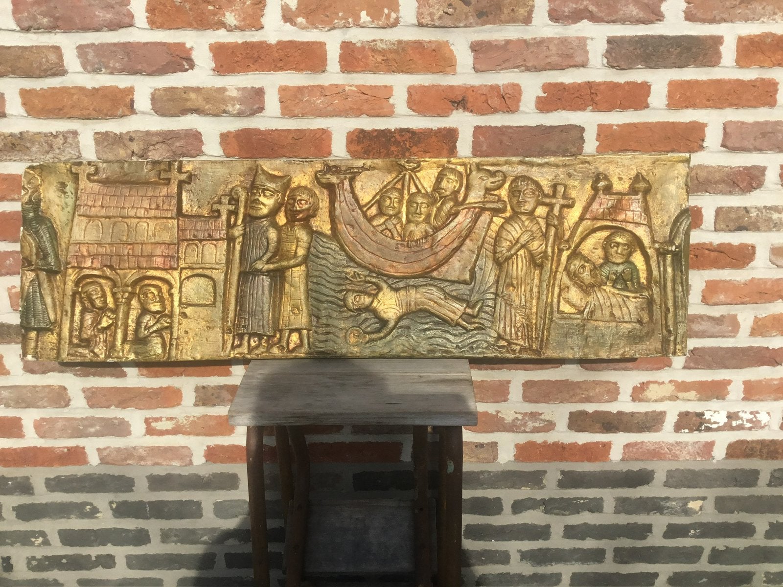 Œuvre d'art à l'effigie chrétienne - 97x30x4 cm, Enlèvement
