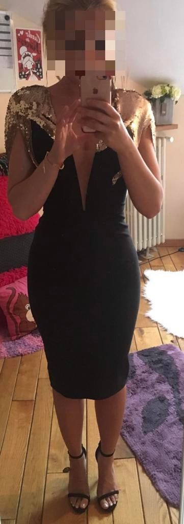 Magnifique robe de cocktail noire signée BBYBianca Drăgușanu, Enlèvement, Neuf, Taille 36 (S), Noir