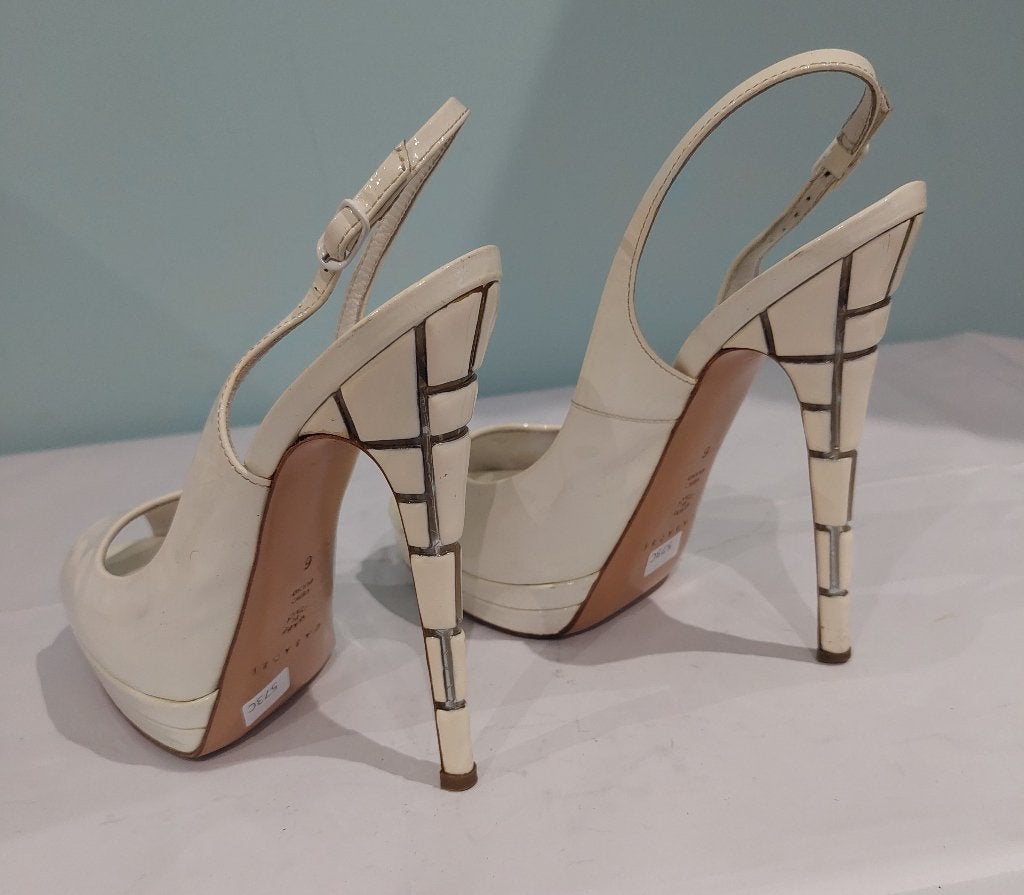 573C* Casadei - sexy witte sandalen met hoge hakken (36), Verzenden, Wit, Schoenen met hoge hakken, Gedragen