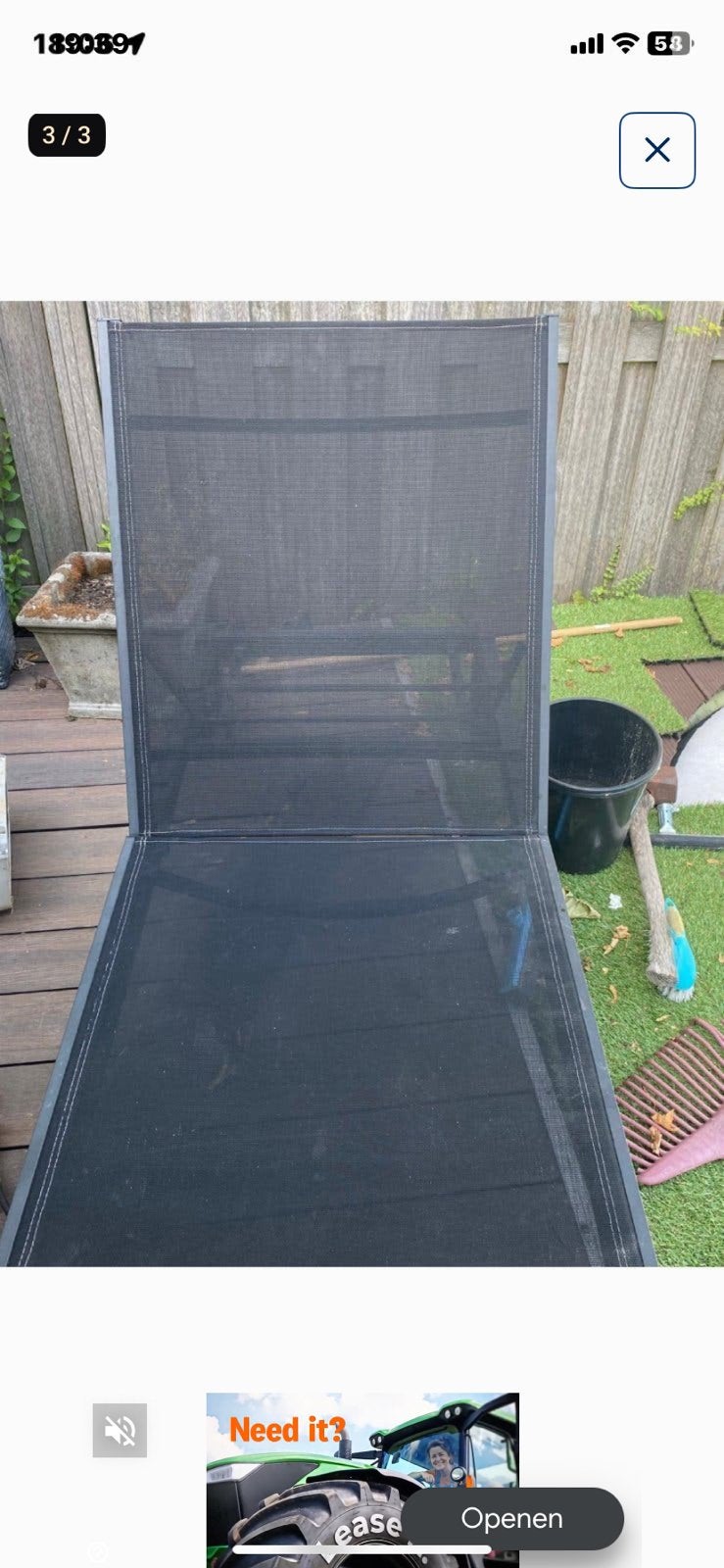 Ligbed aluminium frame af te halen in Anderlecht, Tuin en Terras, Ligbedden, Ophalen