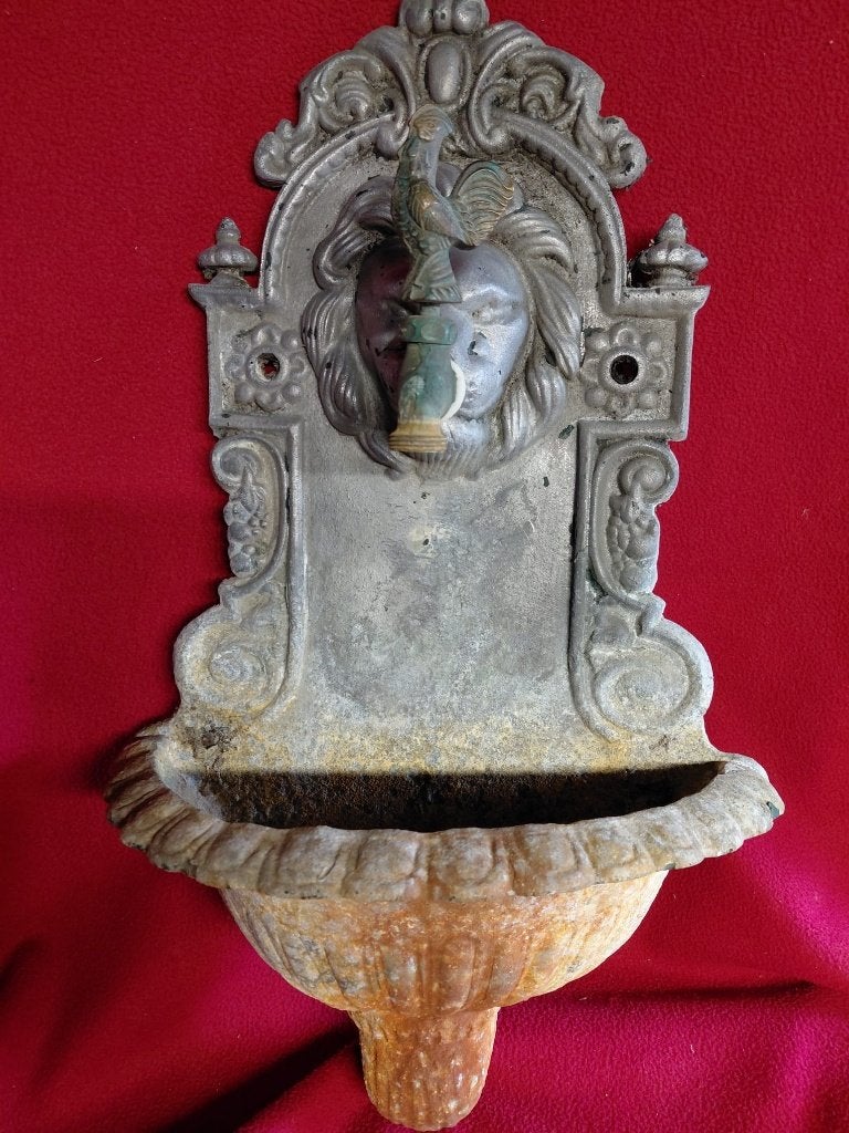 Koperen kraan (haan) met metalen opvangbak (voor buiten), Ophalen, Kraan