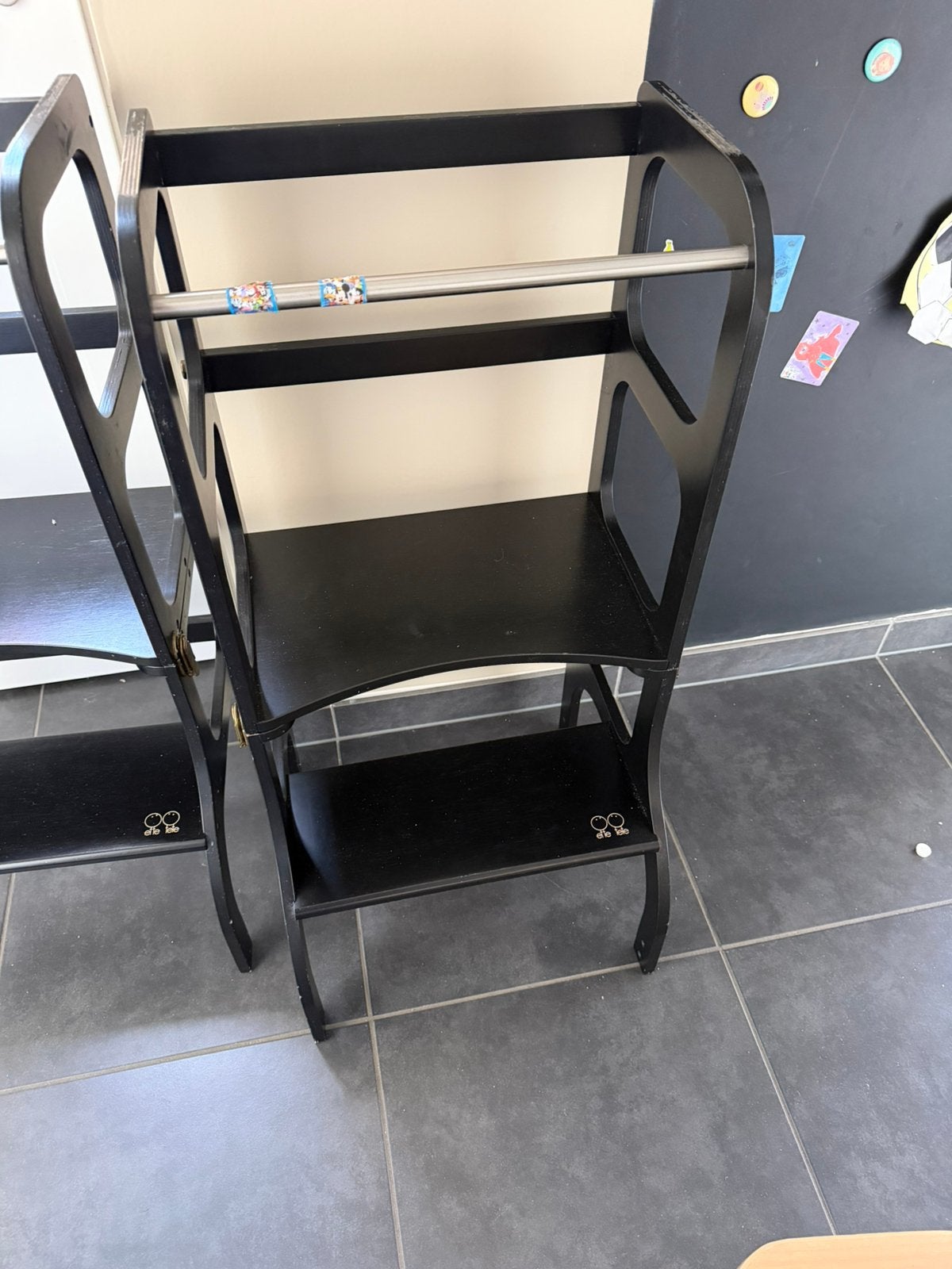 houten leertoren step'n'sit - zwart met zilver - ette tete, Ophalen, Gebruikt