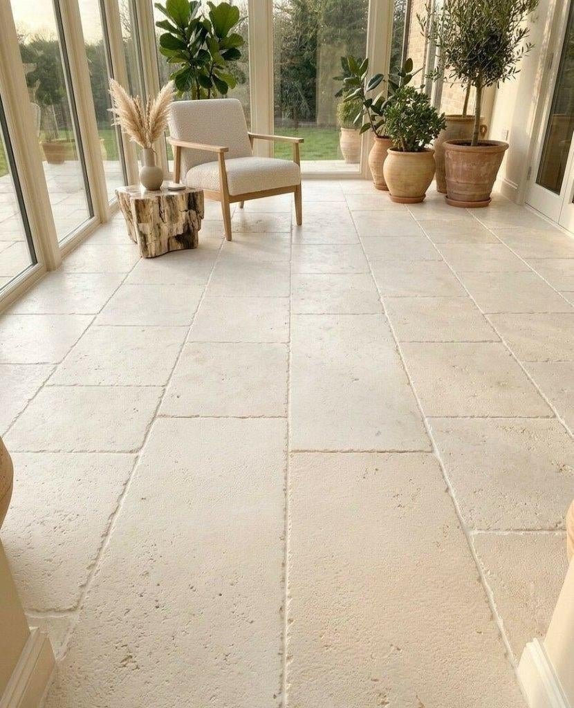 Bourgondische dallen vloer Calcaire de Bourgogne, Tuin en Terras, Bloempotten, Nieuw, Overige materialen, Overige vormen, Ophalen of Verzenden