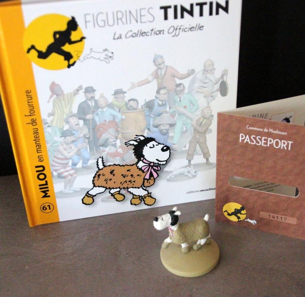 Moulinsart figurine n 61 Milou Bobbie Tintin Hergé Kuifje, Collections, Personnages de BD, Envoi, Tintin, Comme neuf