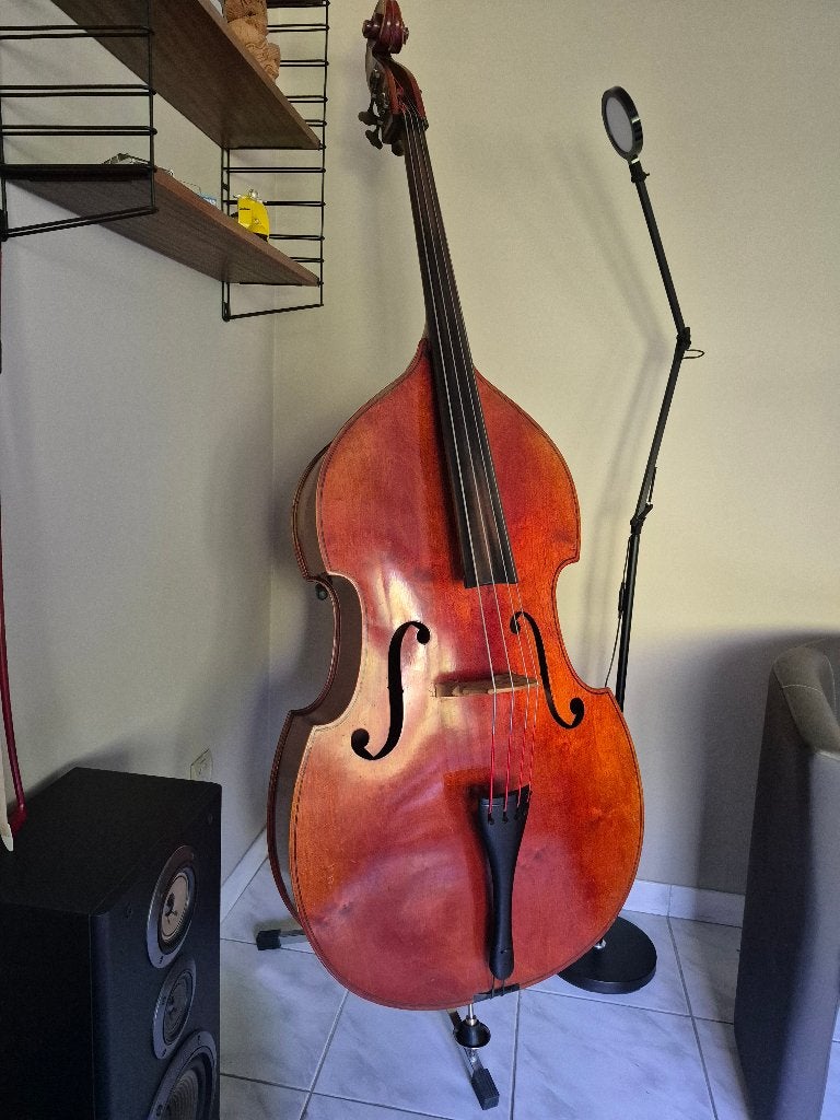 3/4 Duitse Contrabas uit de jaren 70, Muziek en Instrumenten, Strijkinstrumenten | Contrabassen, Ophalen, Gebruikt, 3/4-contrabas