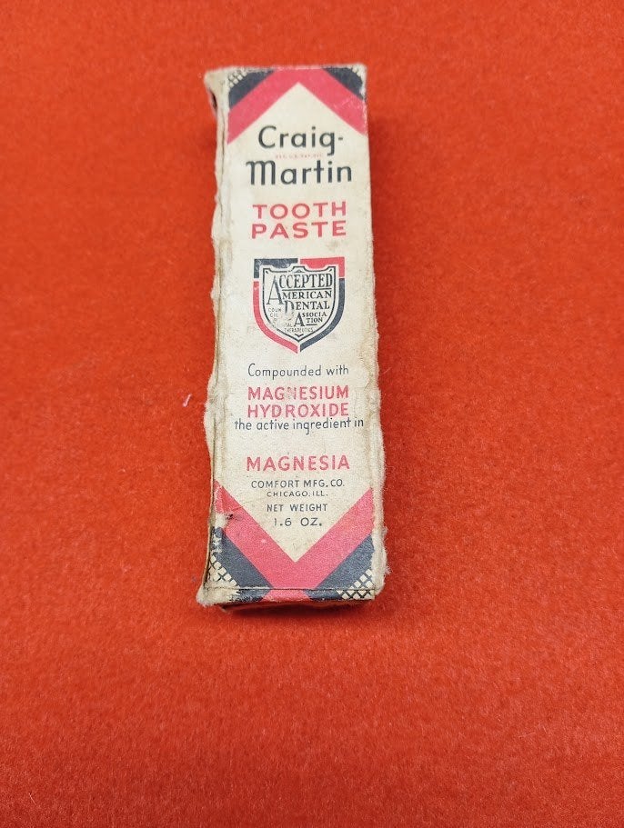 US WW2/ dentifrice Craig Martin, Enlèvement ou Envoi, Armée de terre, Autres types