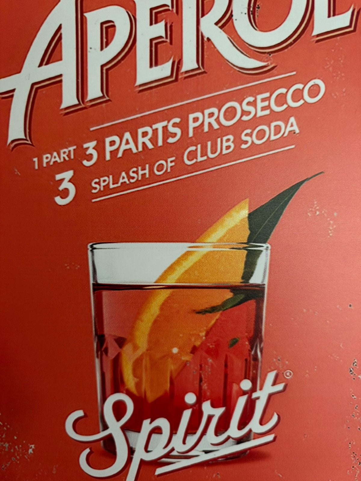 Metalen reclamebord Aperol, Ophalen of Verzenden, Nieuw, Reclamebord