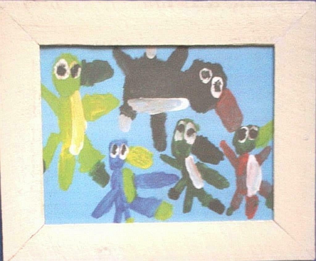 Onbekende Maker gouache tekening "Vrolijke Vogelbekdieren", Ophalen