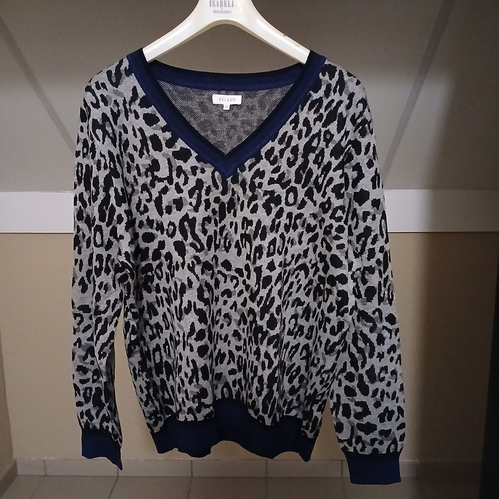 trui met V-hals van bel&bo, Neuf, Gris, Pull ou Veste, Bel & Bo