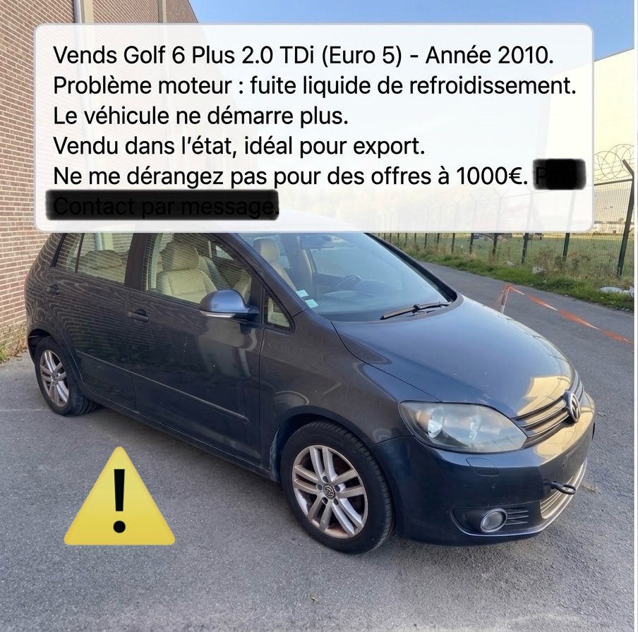 Golf 6 plus 2.0 tdi de 2010 export export, Auto's, Golf Plus, Euro 5, Diesel, Particulier