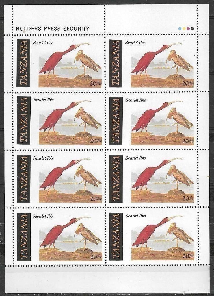 Tanzania 1986 - Yvert 8 x 279 - Vogels van Audubon (PF), Verzenden, Tanzania, Postfris