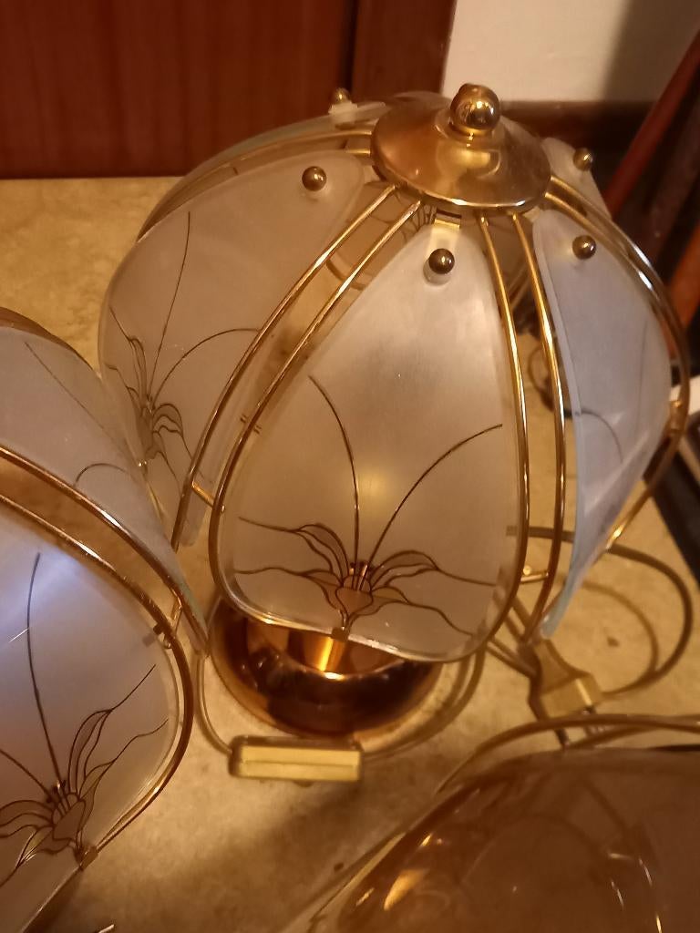 suspension et 2 lampes chevet, Enlèvement, Comme neuf, Verre