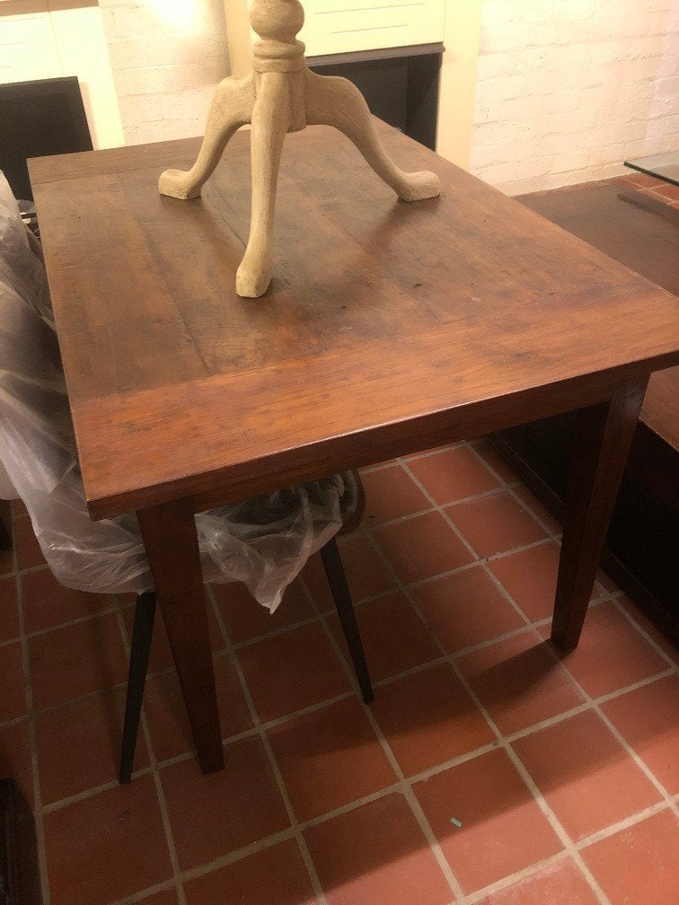 OUD TEAKHOUTEN TAFEL EETTAFEL 130 x 90 Schrijftafel, Antiek en Kunst, Ophalen