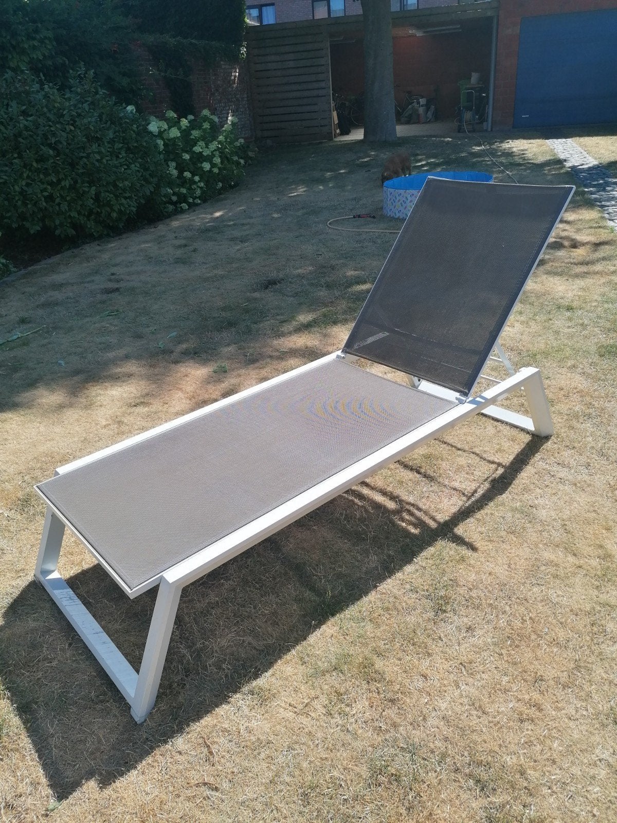 Mooi ligbed merk Exotan wit, Ophalen, Zo goed als nieuw, Aluminium, Verstelbaar