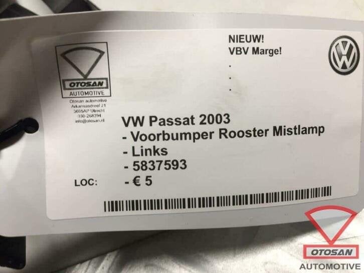 vw passat 2003 grille de pare chocs avant antibrouillard gau, Autos : Pièces & Accessoires, Neuf, Pare-chocs, Volkswagen, Volkswagen AG