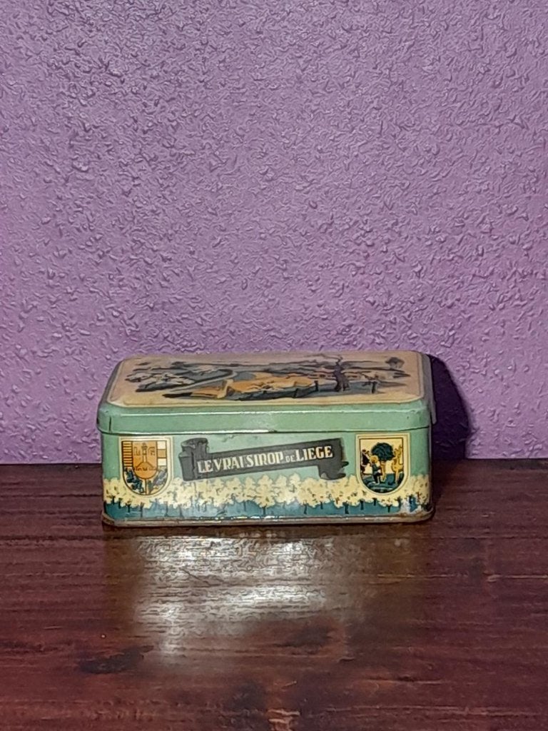 Boîte Métallique Ancienne Sirop Meurens Rectangulaire, Enlèvement, Utilisé