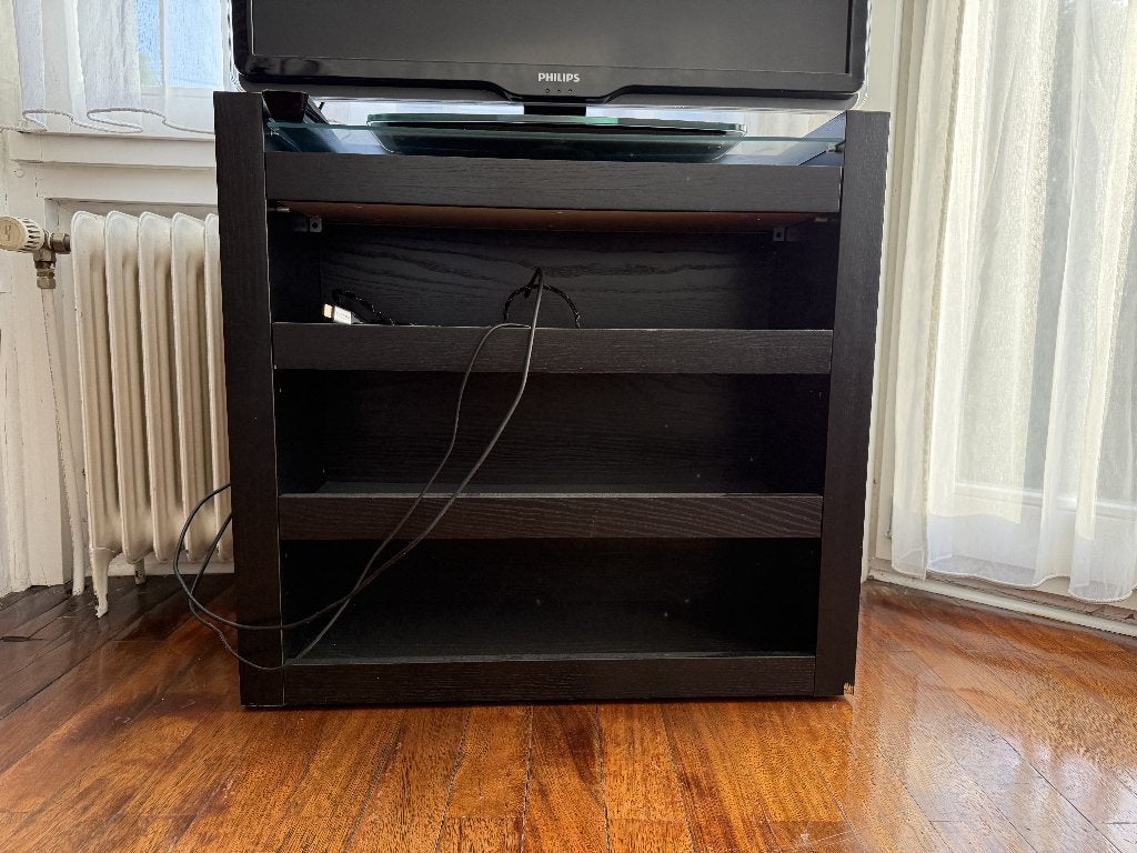 Meuble TV / Meuble de rangement avec tablette en verre, 25 à 50 cm, Moins de 100 cm, Enlèvement, Utilisé