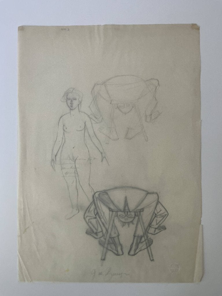 Tekening Gustaaf De Bruyne (1914-1981), Ophalen, Tekening