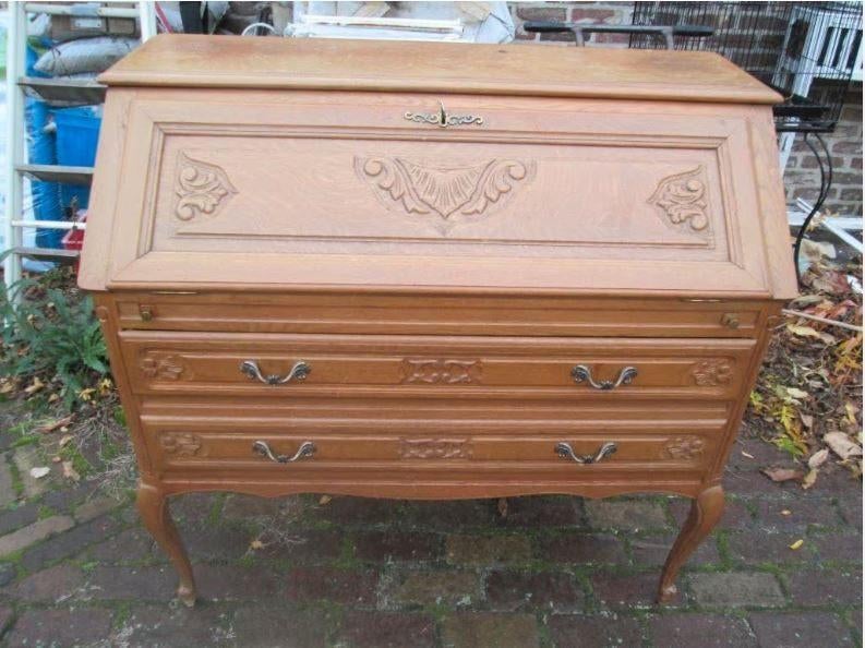 Mooie retro Houten Secretaire / Bureaukast / Bureautafel, Ophalen, Zo goed als nieuw