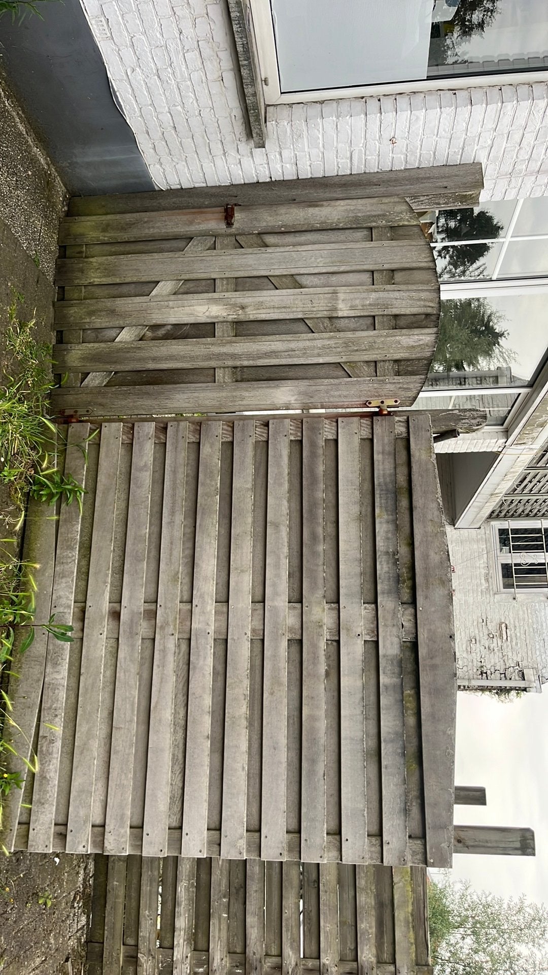 Porte de jardin en bois + écran de jardin à vendre, Jardin & Terrasse, Enlèvement, Comme neuf