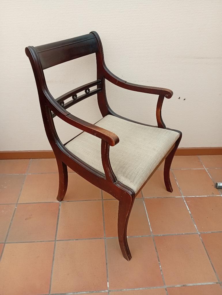 Fauteuil de Bureau Anglais XIXe Acajou Massif -  Regency, Enlèvement