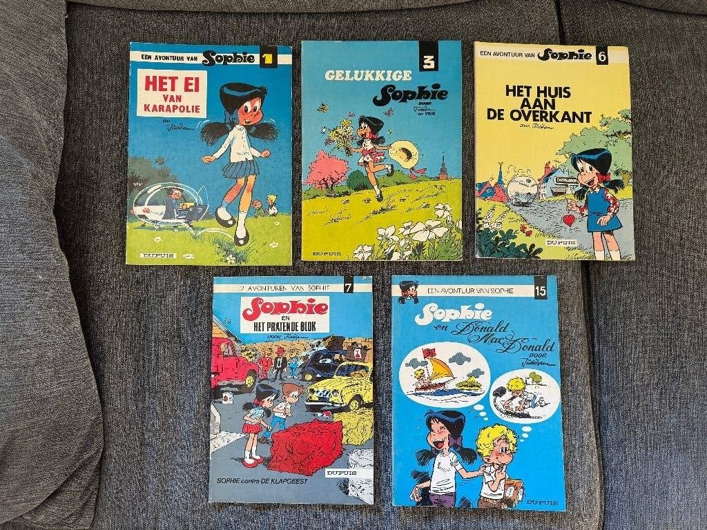 5 Sophie strips (Jidéhem / Dupuis) - o.a. Album nr. 1, Boeken, Gelezen, Ophalen of Verzenden, Jidéhem & Dupuis, Meerdere stripboeken