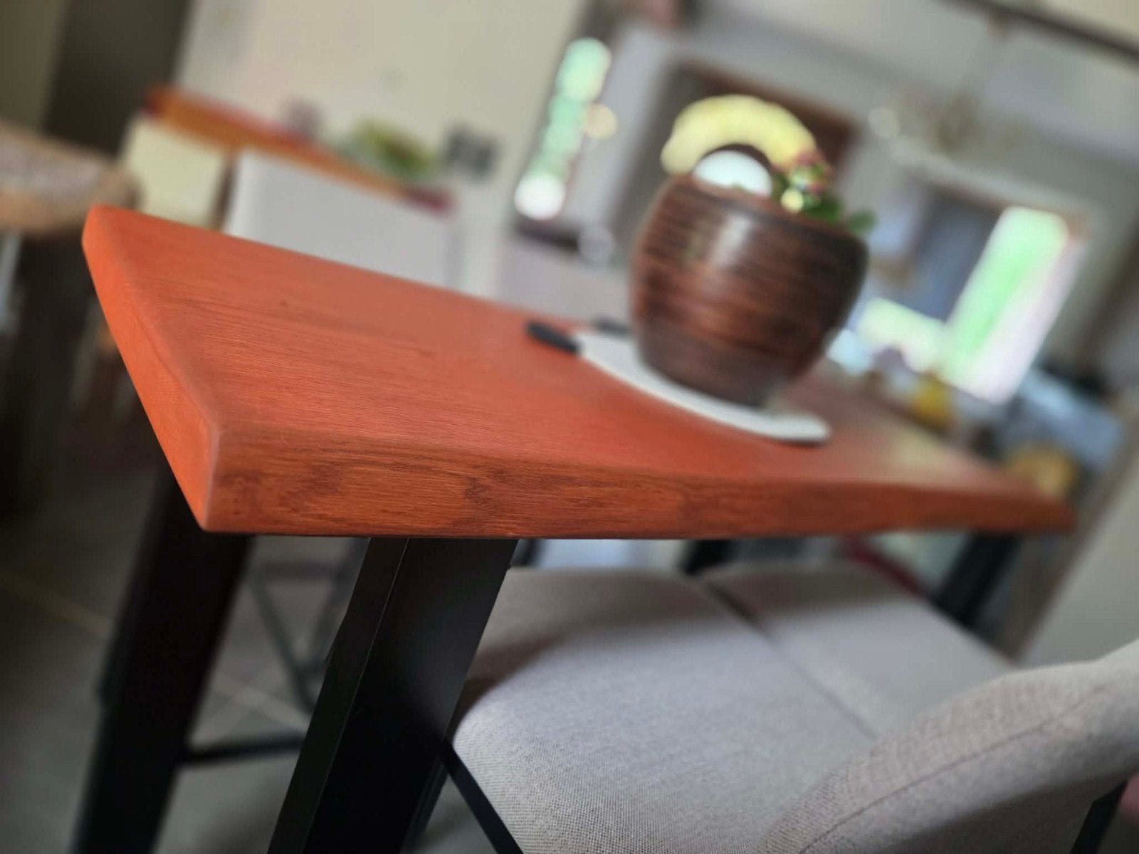 massief eiken bartafel+ 4 barkrukken- complete set, Ophalen, 100 tot 150 cm, Eikenhout, Nieuw