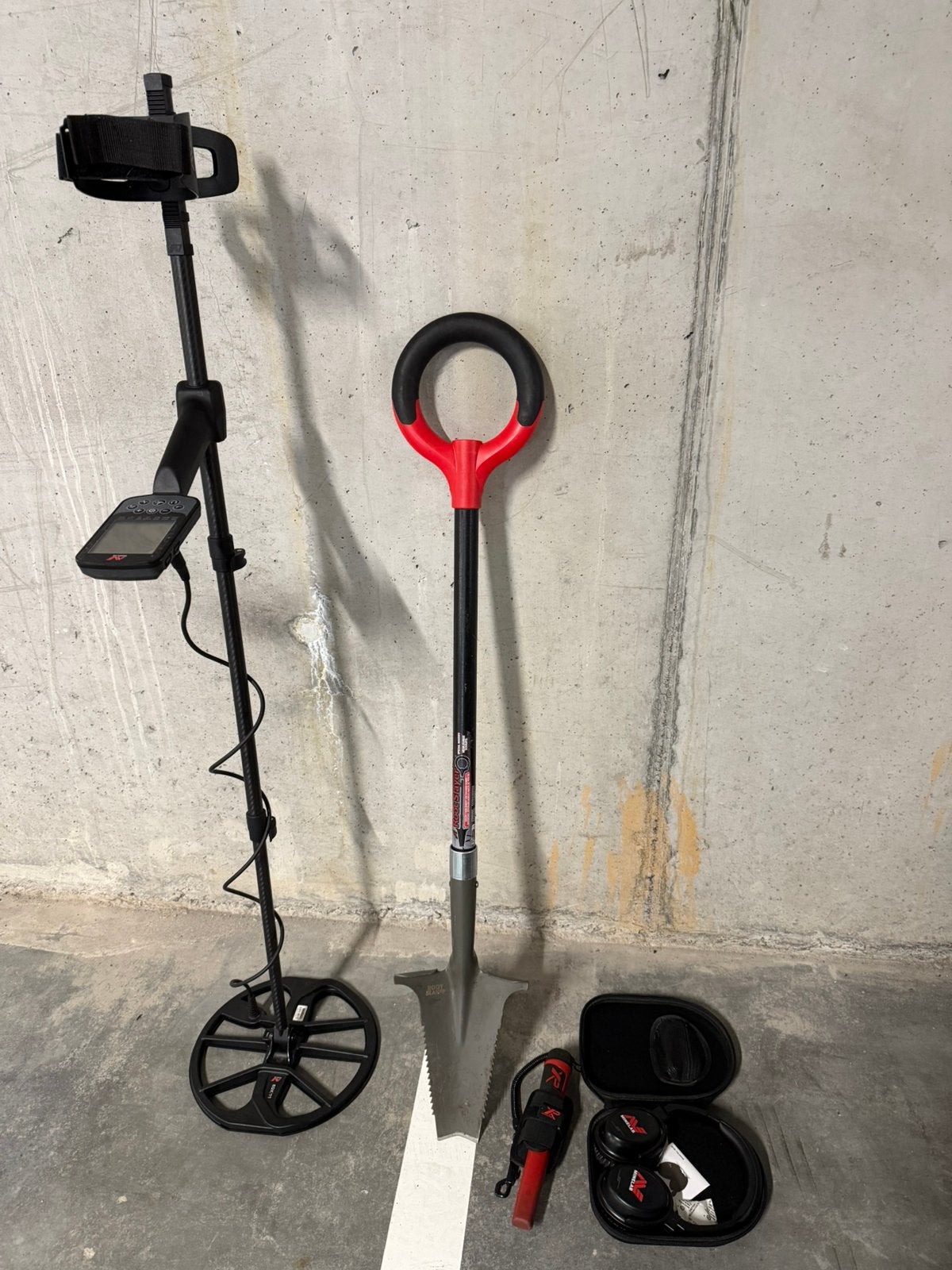 Set metaaldetectie 1x gebruikt, Hobby en Vrije tijd, Discriminatie metaaldetectie, Meer dan 30 cm, Ophalen of Verzenden, Zo goed als nieuw