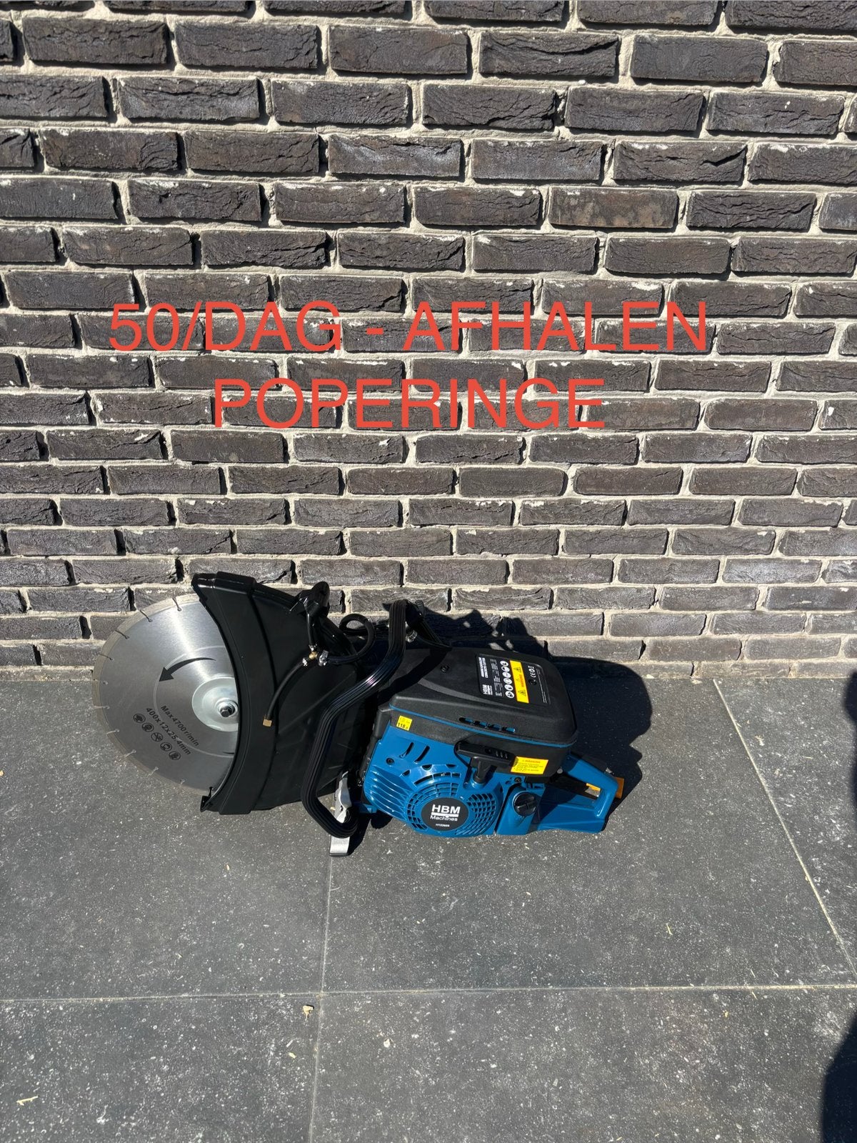 BETONZAAG HUREN €50/DAG - 93,6cc - 400mm - POPERINGE, Ophalen, Nieuw, Overige typen
