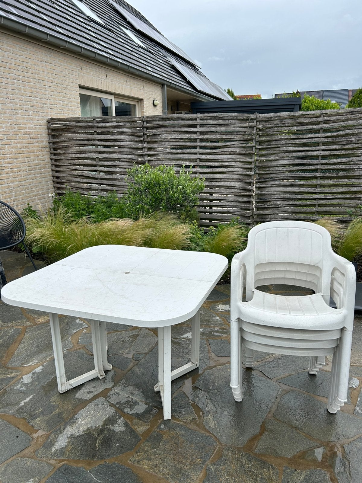 Tuinset, Ophalen, 4 zitplaatsen, Kunststof, Gebruikt