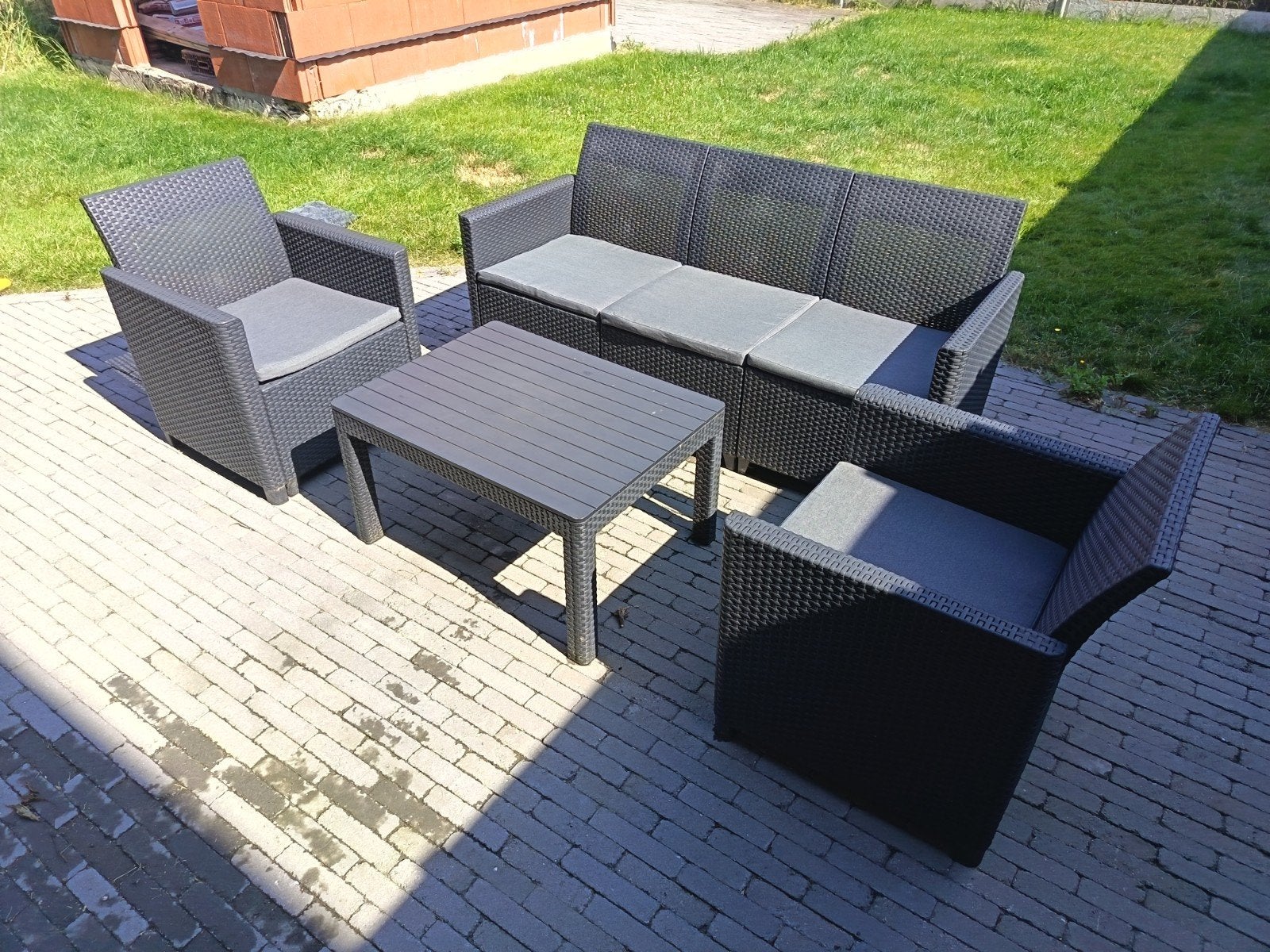 Loungeset 5-delig, Ophalen, 5 zitplaatsen, Kunststof, Gebruikt