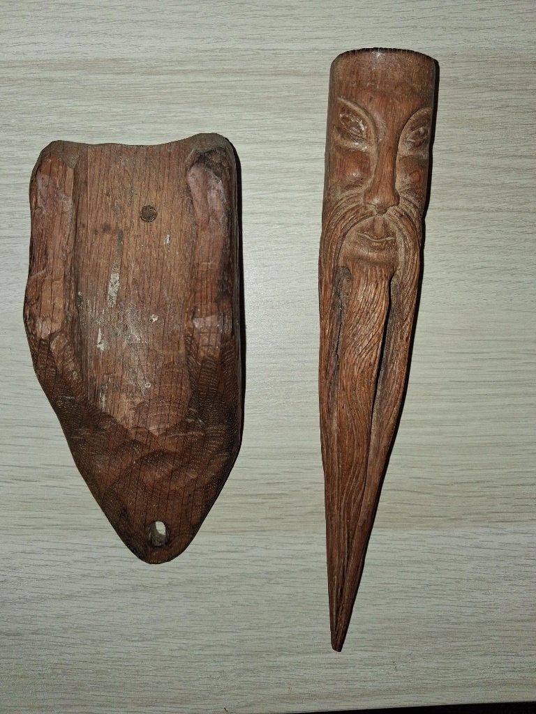 bougeoir sculpter en bois unique et ancien, Enlèvement ou Envoi