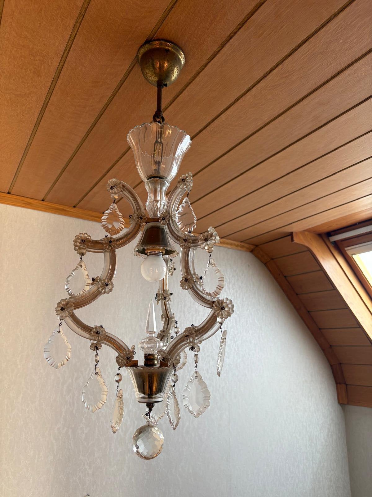Lustre en cristal, Enlèvement ou Envoi, Utilisé, Art deco, E27 (grand)