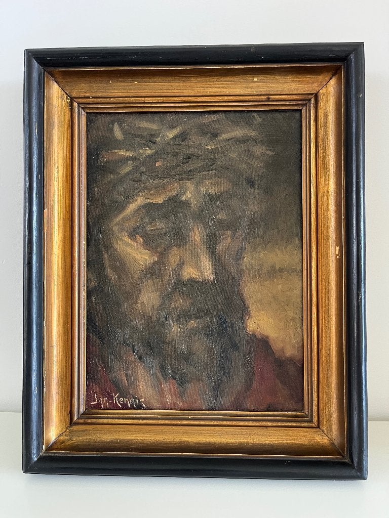 Olieverfportret Christus met Doornenkroon-Jan(Ignace) Kennis, Antiek en Kunst, Ophalen of Verzenden, Gesigneerd