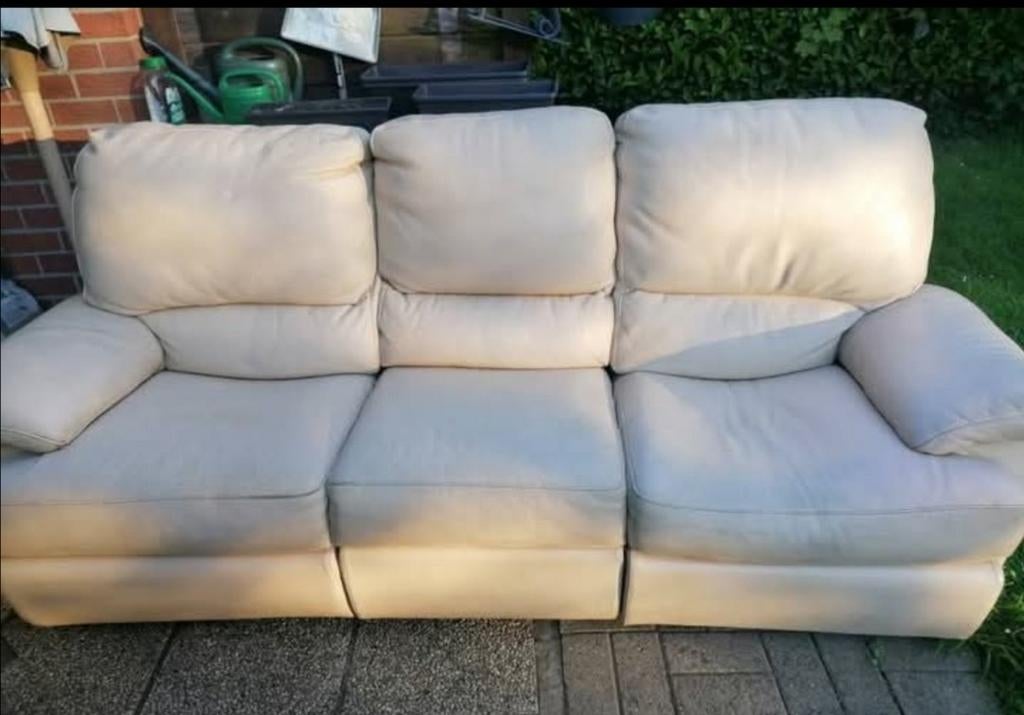 Gratis, leren zetel met gebruiksporen, Enlèvement