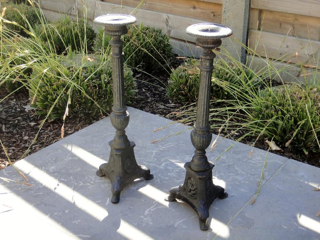 Gietijzeren kandelaars!, Antiek en Kunst, Curiosa en Brocante, Ophalen