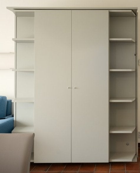 GRATUIT: Lit escamotable élégant et flambant neuf, Maison & Meubles, Neuf, Gris, 200 cm, Bois