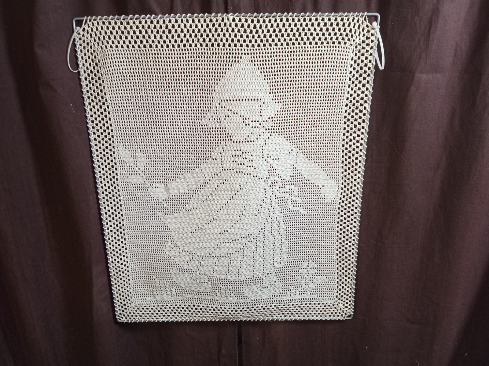 Vintage gehaakt wandkleed met figuur, 50x60 CM, Ophalen