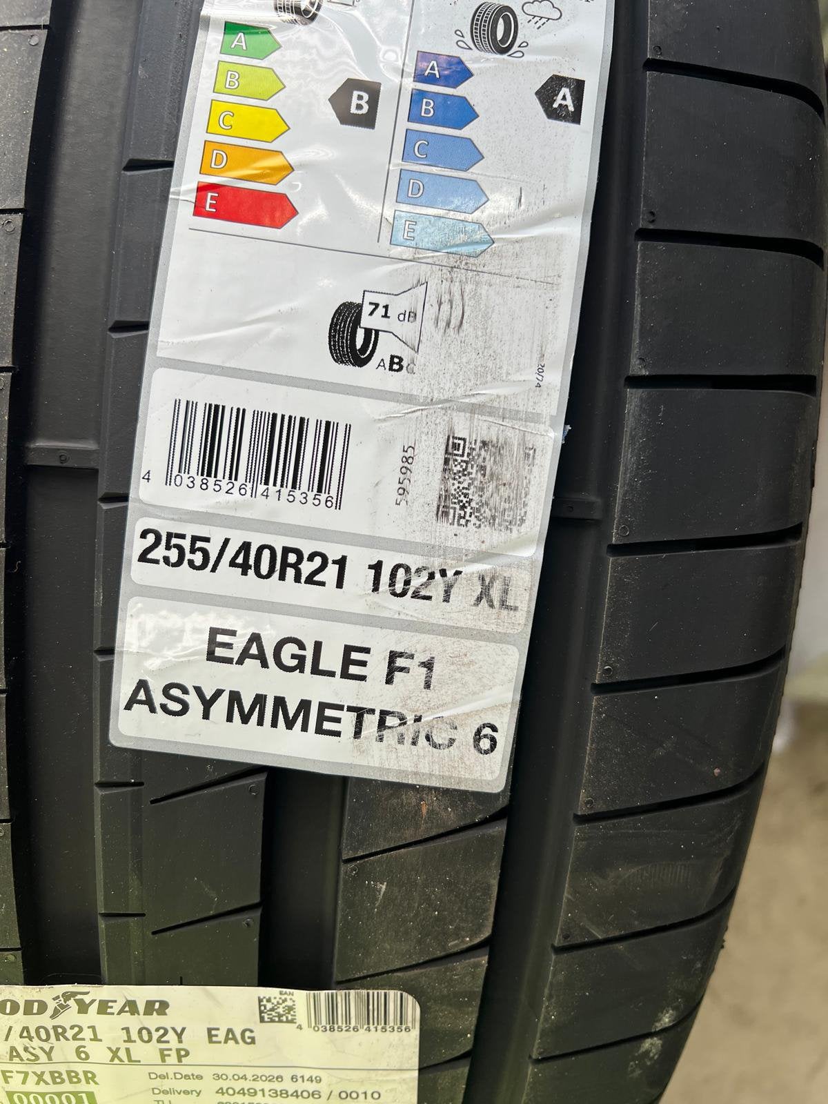 BAND GOODYEAR EAGLE F1 ASYMMETRIC 6 255/40 R21 102 Y XL *, Ophalen, 255 mm, Nieuw, 21 inch